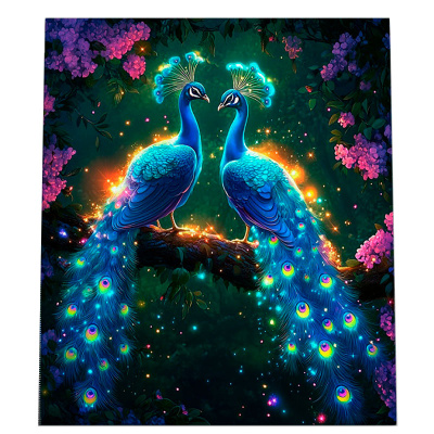 Алмазная мозаика Волшебные павлин Рыжий кот НД-1412 1